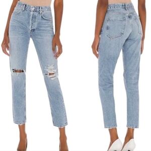 Agolde Jamie high rise distress straight leg jeans size 26